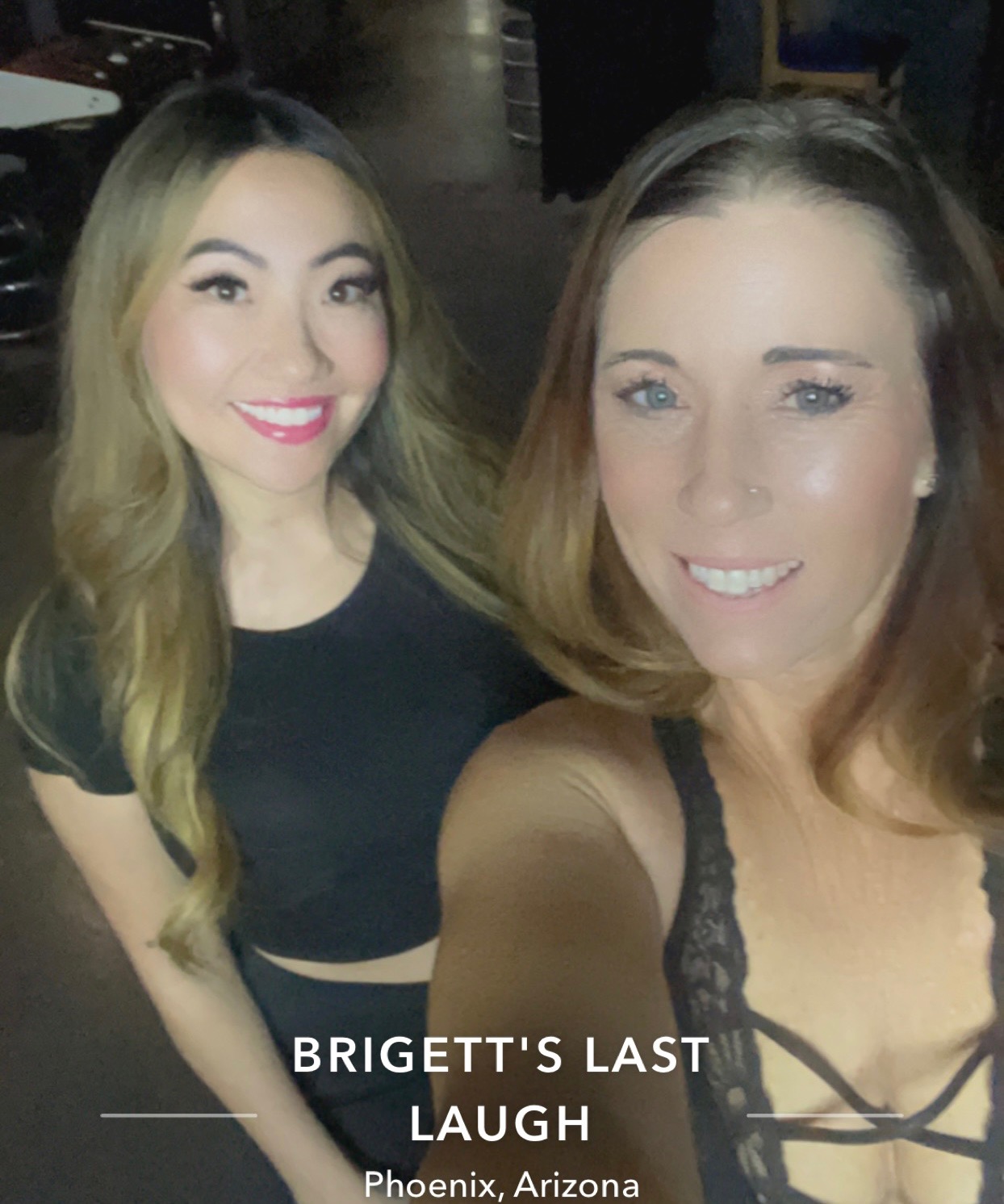 Two bartenders at Brigett's last laugh